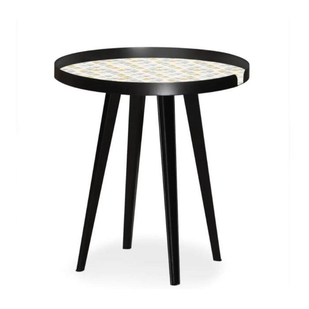 Paris Prix Table d'Appoint à Rebord 3 Covers  Scandinave  45cm Noir
