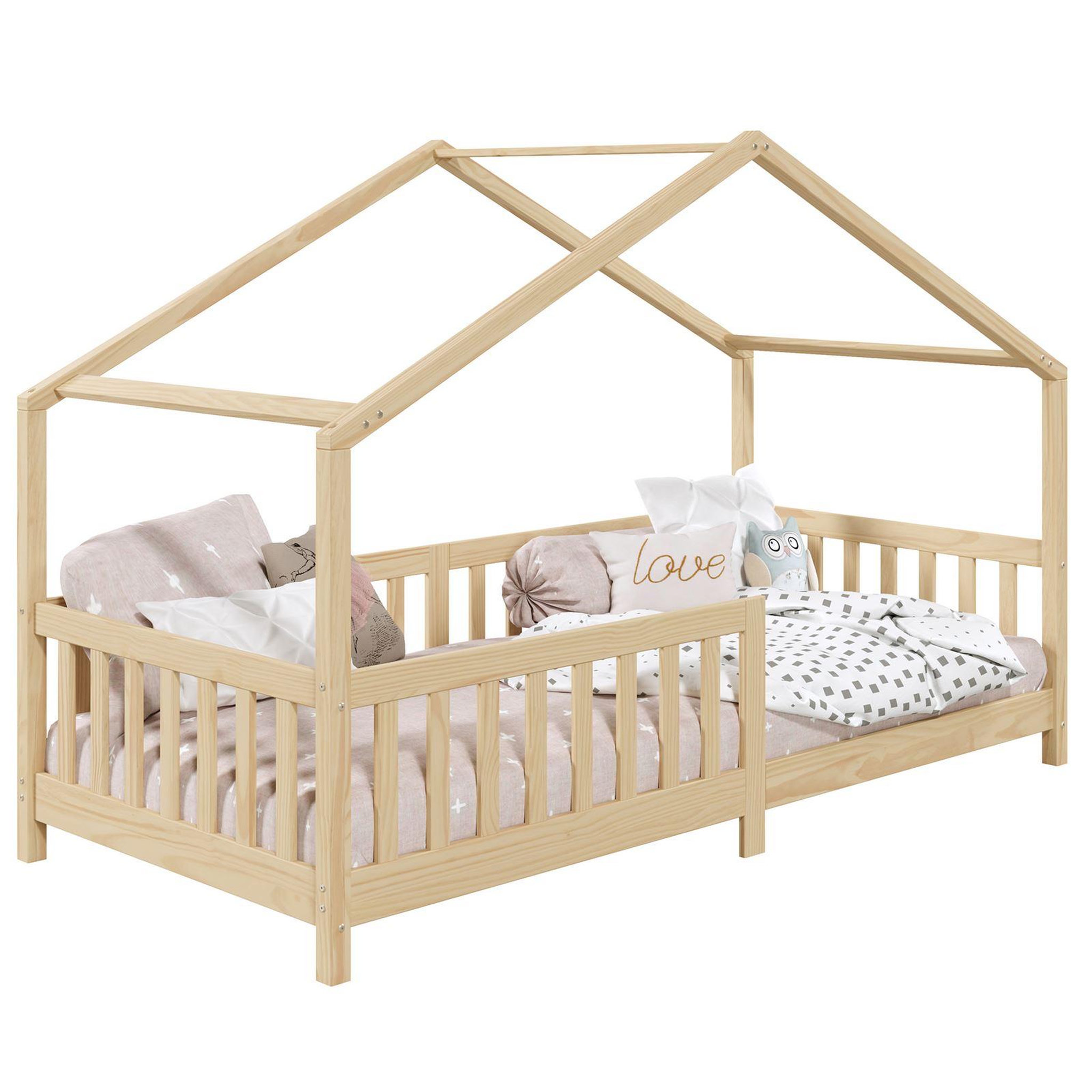 Voir la diapositive 1 : IDIMEX Lit cabane LISAN 90 x 190 cm, en pin massif