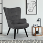 Voir la diapositive 5 : ID MARKET Fauteuil scandinave ANIA en velours gris