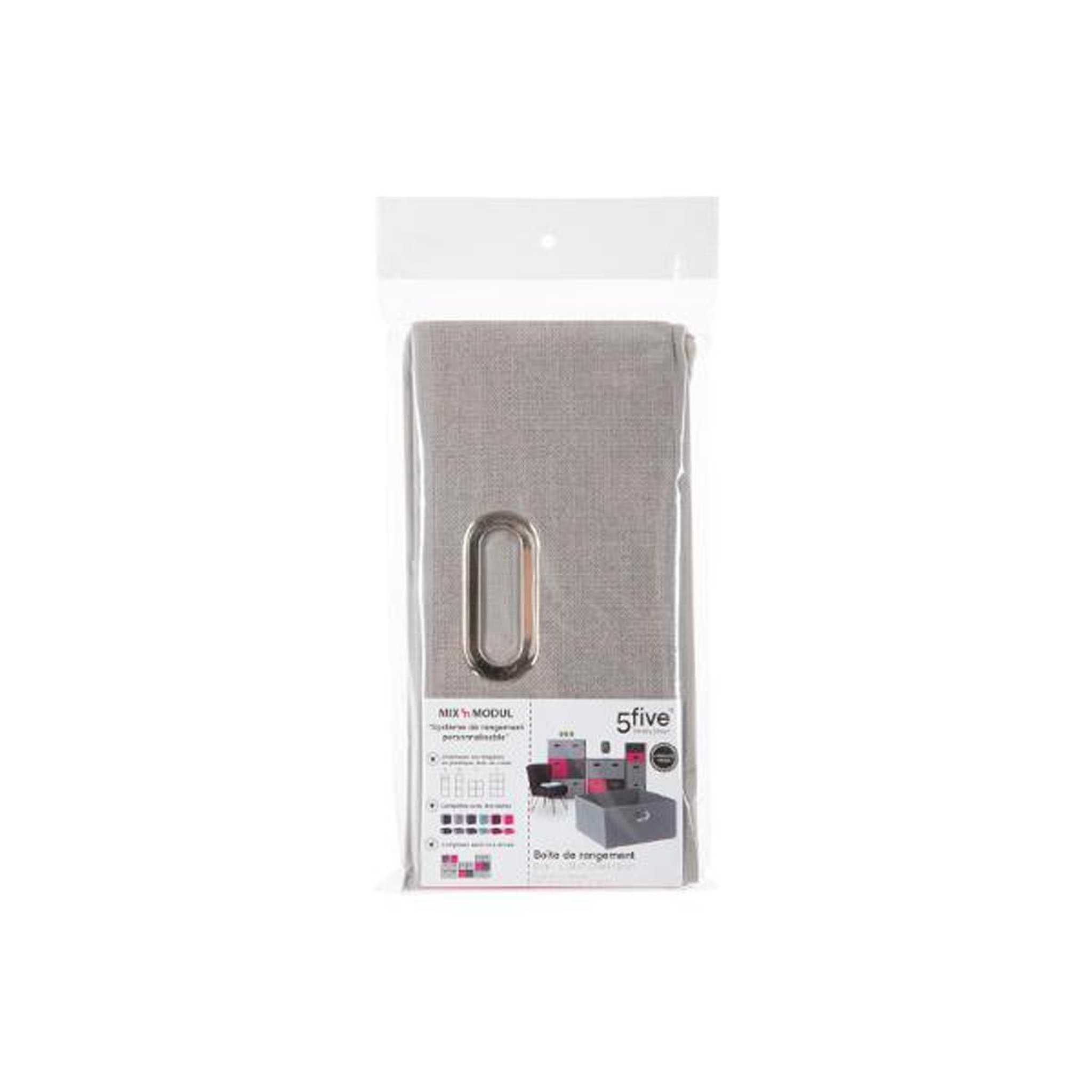 Voir la diapositive 2 : FIVE Boîte de rangement pliable  mix n'modul  31x31cm gris clair