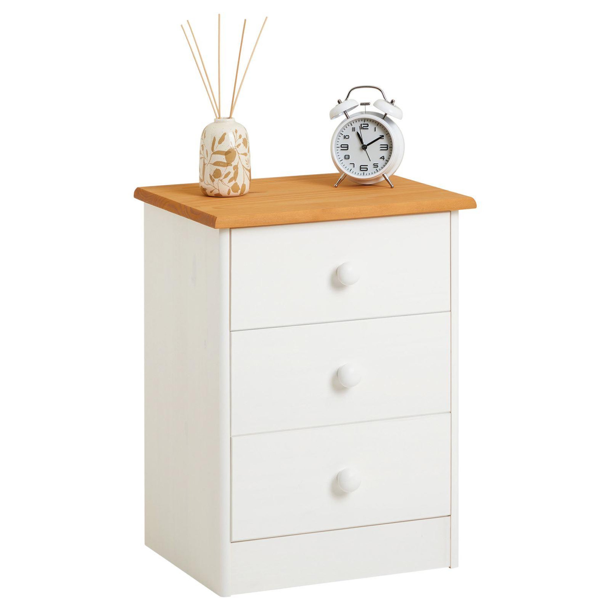 Voir la diapositive 1 : IDIMEX Table de chevet rondo en pin massif