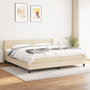 Voir la diapositive 2 : VIDAXL Sommier a lattes de lit avec matelas Creme 200x200 cm Tissu