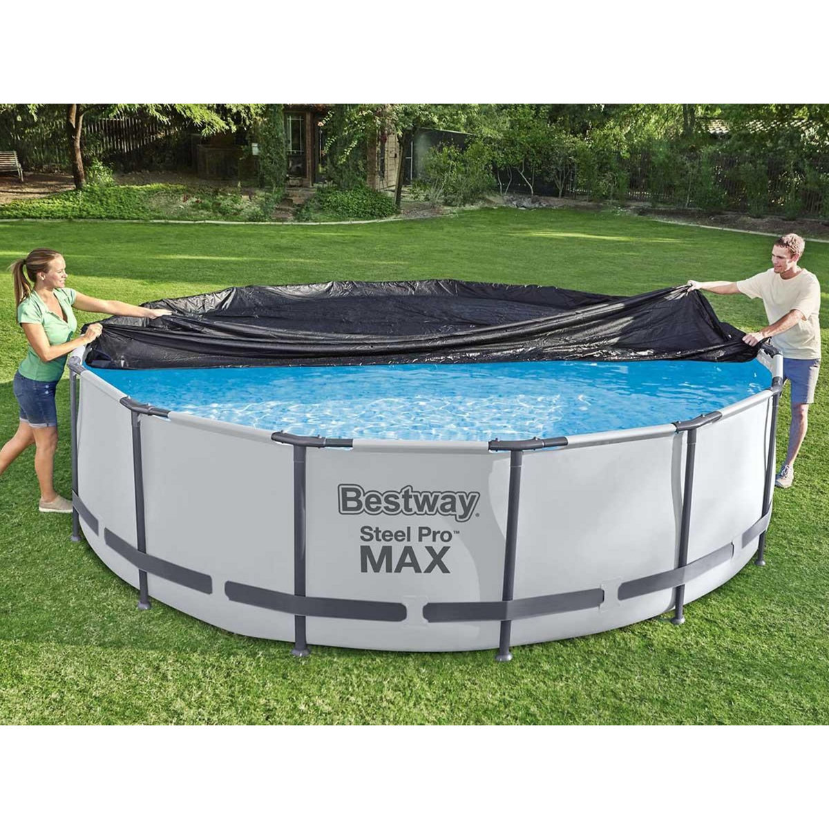 BESTWAY Bâche de protection 4 saisons pour piscine tubulaire ronde Ø 3,60 m ou Ø 3,66 m - Bestway