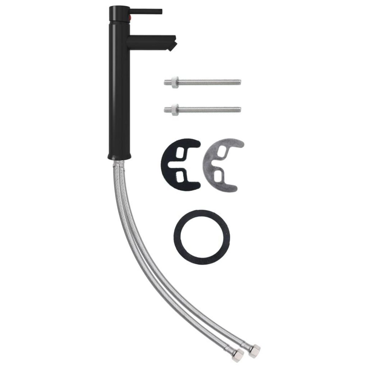 VIDAXL Mitigeur de salle de bain Noir 12x30 cm