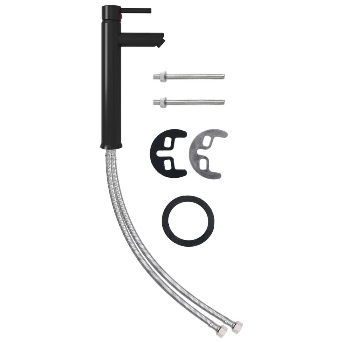 VIDAXL Mitigeur de salle de bain Noir 12x30 cm