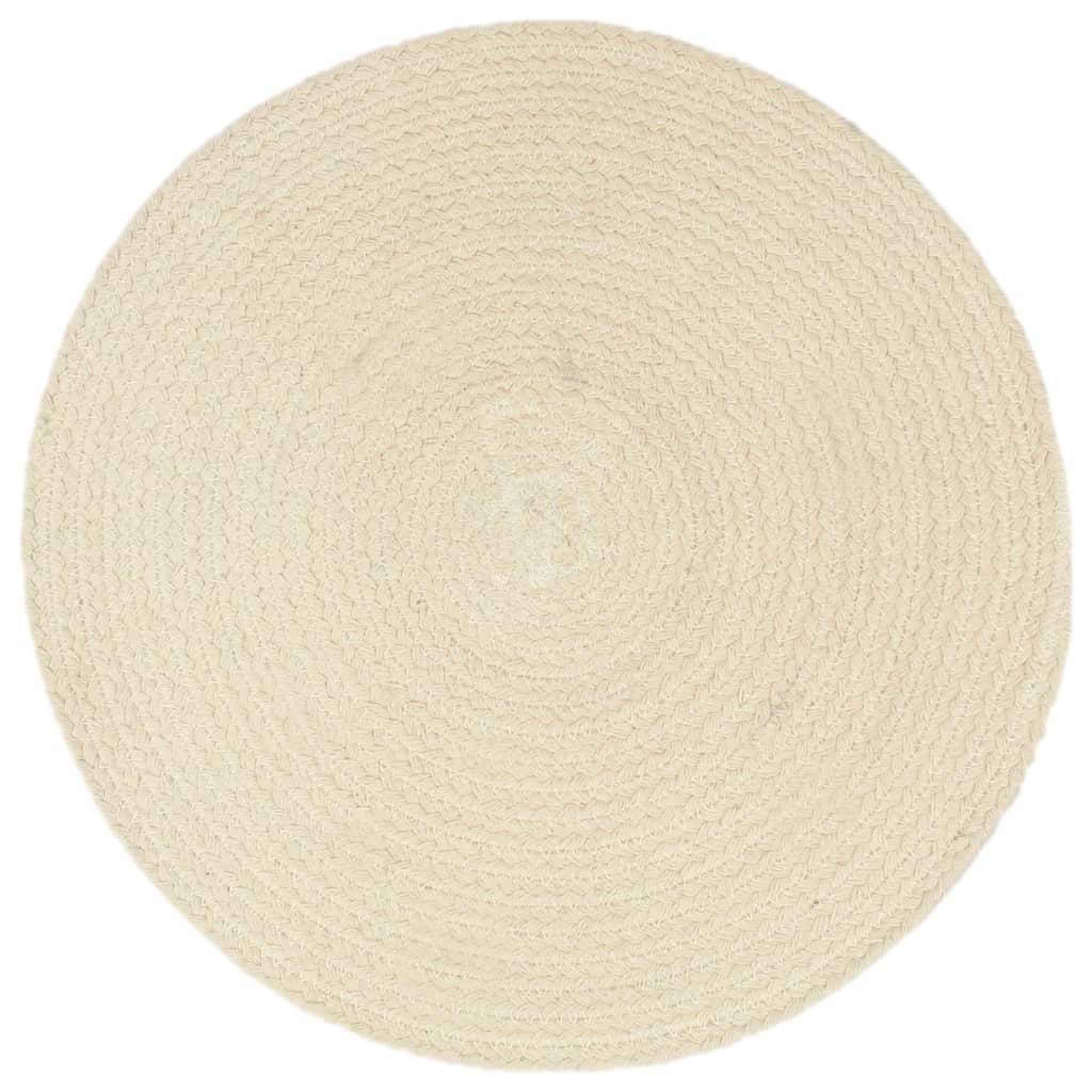 Voir la diapositive 2 : VIDAXL Napperons 6 pcs Naturel Plain 38 cm Rond Coton