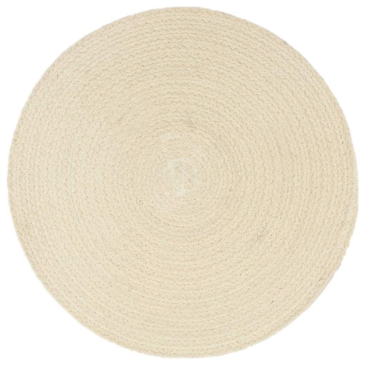 VIDAXL Napperons 6 pcs Naturel Plain 38 cm Rond Coton