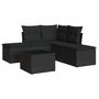 Voir la diapositive 2 : VIDAXL Salon de jardin 6 pcs avec coussins noir resine tressee