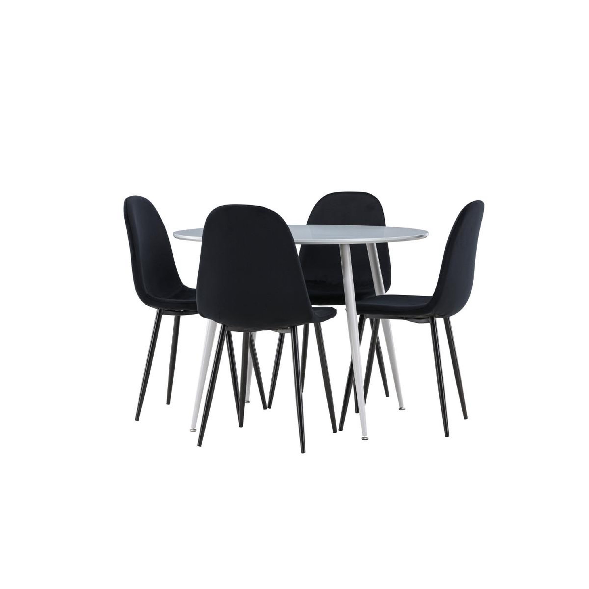 Voir la diapositive 3 : Paris Prix Ensemble table à manger & 4 chaises  plaza & polar  120cm gris & noir