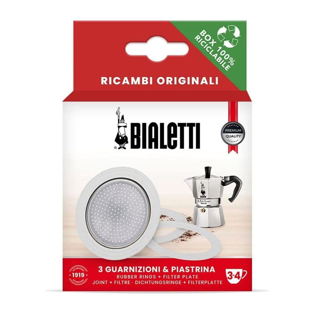 BIALETTI Joint x 3 + 1 filtre 3/4 tasses