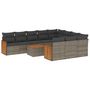 Voir la diapositive 2 : VIDAXL Salon de jardin 11 pcs avec coussins gris resine tressee