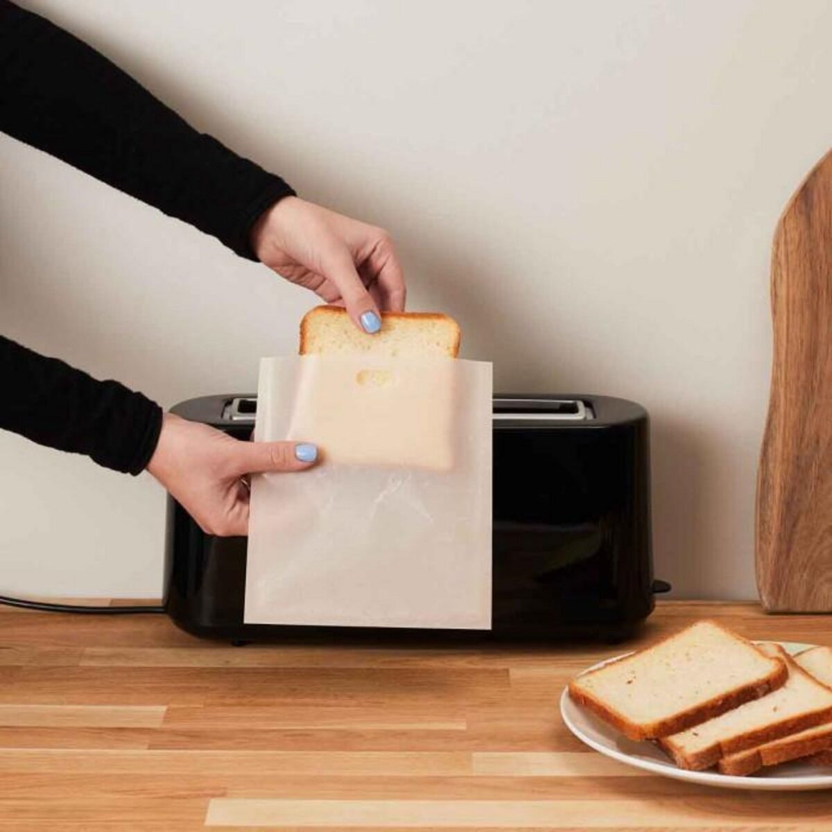 Paris Prix Lot de 2 Pochettes à Toaster  Réutilisables  19cm Transparent