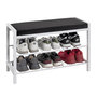 Voir la diapositive 3 : Paris Prix Banc Rangement à Chaussures  Elia  75cm Blanc & Noir
