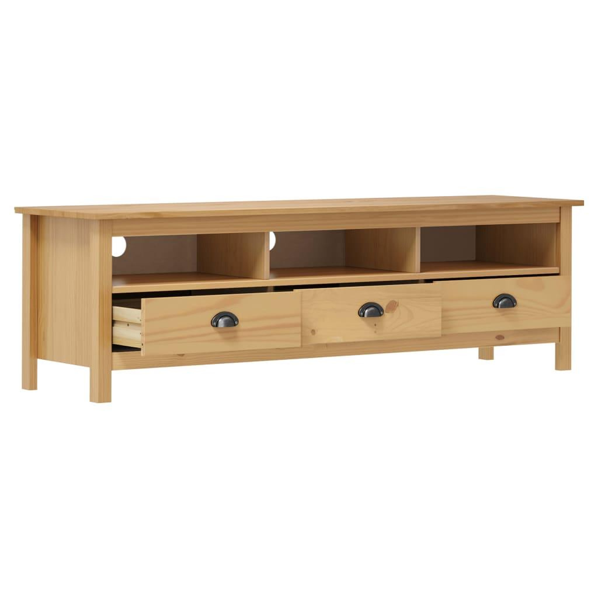 Voir la diapositive 3 : VIDAXL Meuble TV Hill Range Marron miel 158x40x47cm Bois de pin solide