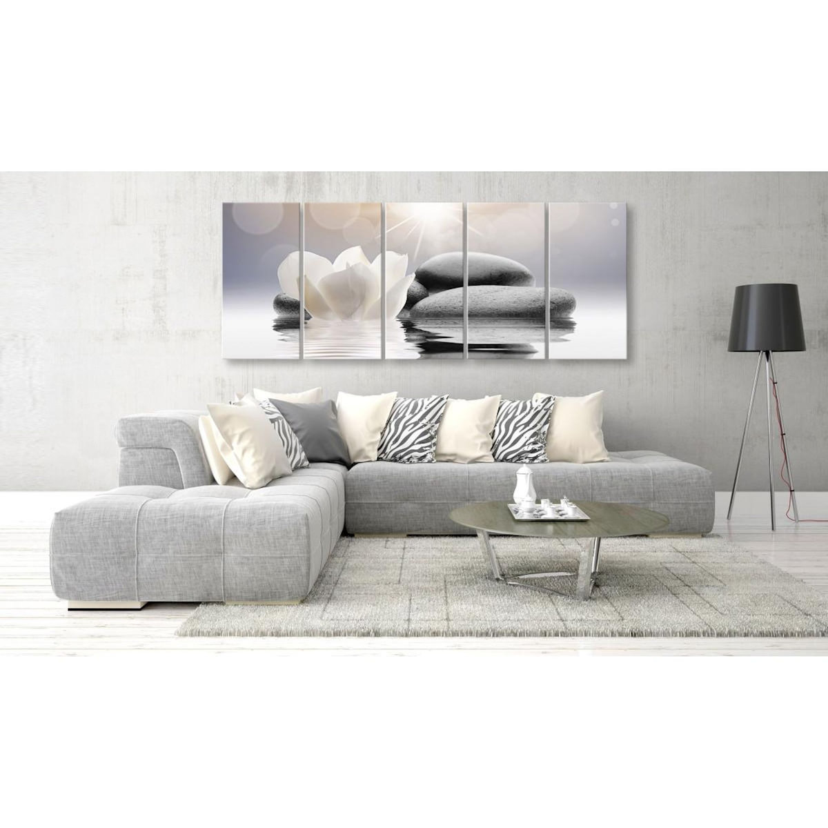 Paris Prix Tableau Imprimé 5 Panneaux  Pebbles in Water Narrow