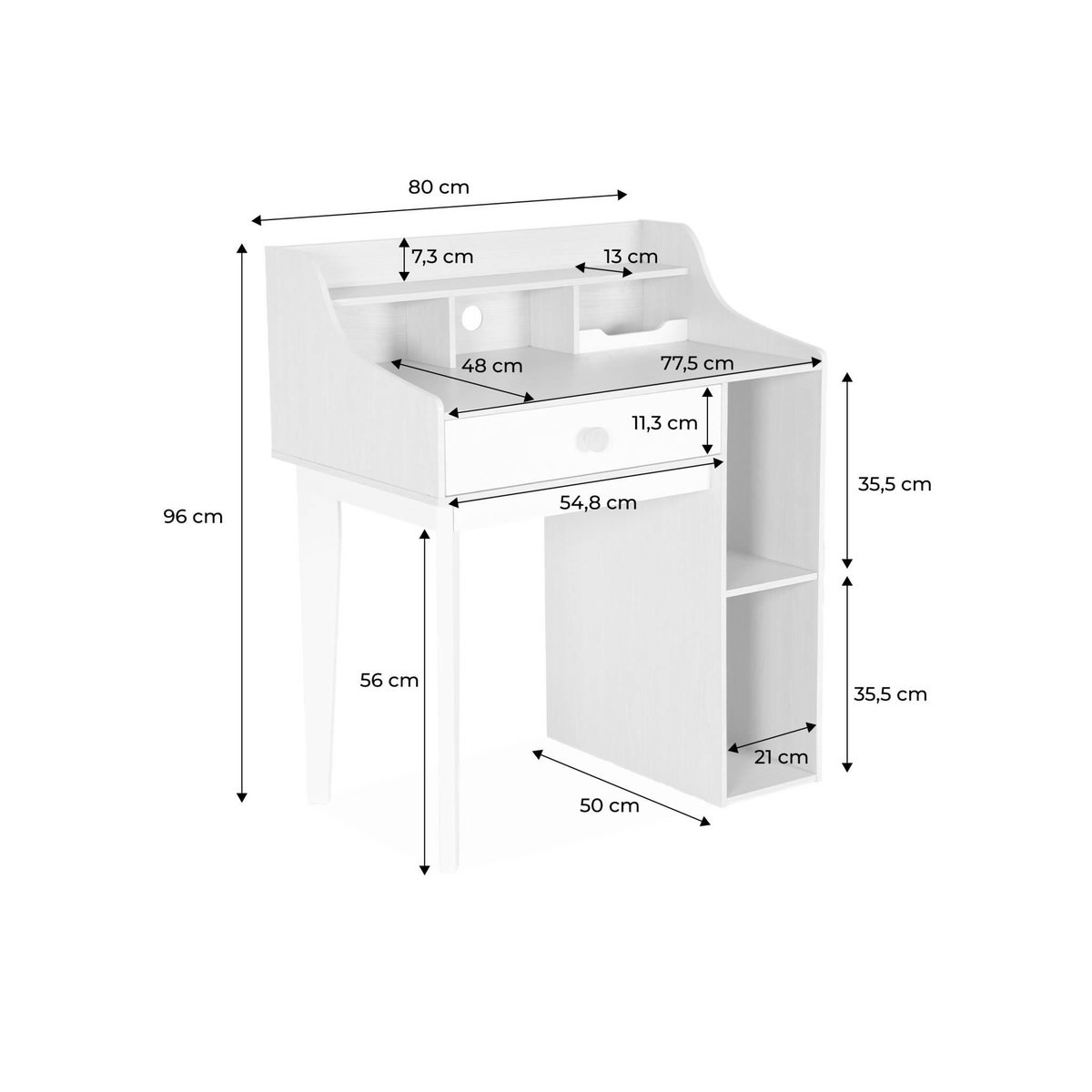 SWEEEK Bureau enfant avec tiroir et étagères
