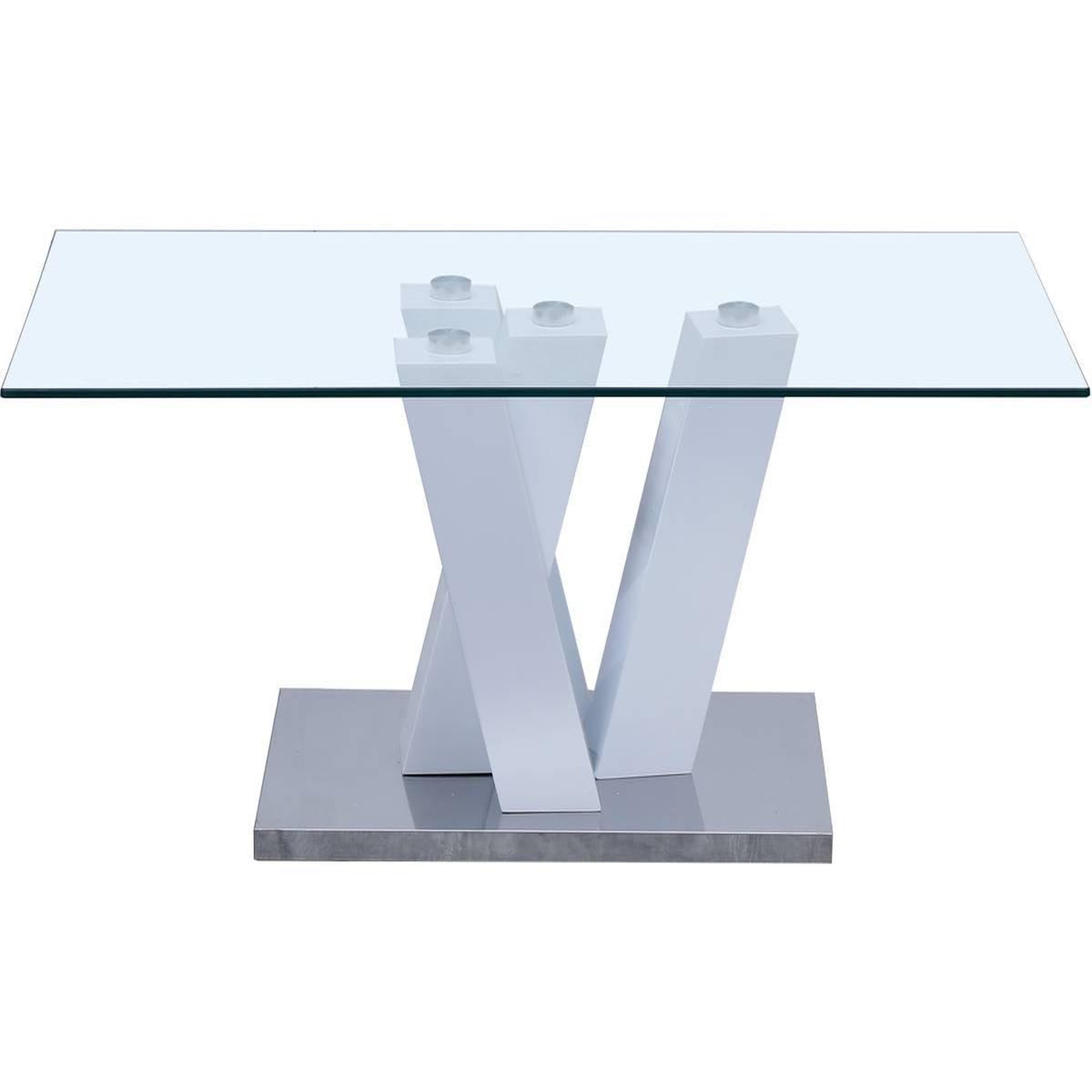 Voir la diapositive 2 : Habitat et Jardin Table basse  gaya  - 110 x 60 x 40 cm - blanc laqué