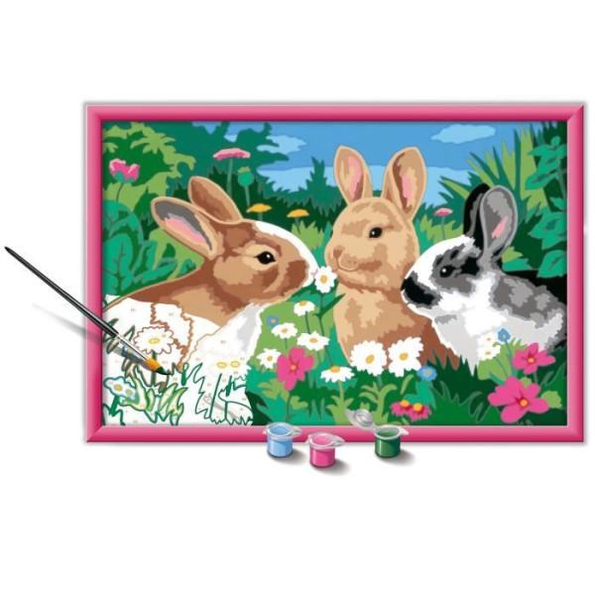 Voir la diapositive 2 : RAVENSBURGER CreArt Kids 31x21cm Lapins dans le pré, Kit de peinture par numéros Numéro d'Art, Des 9 ans, 25847, Ravensburger