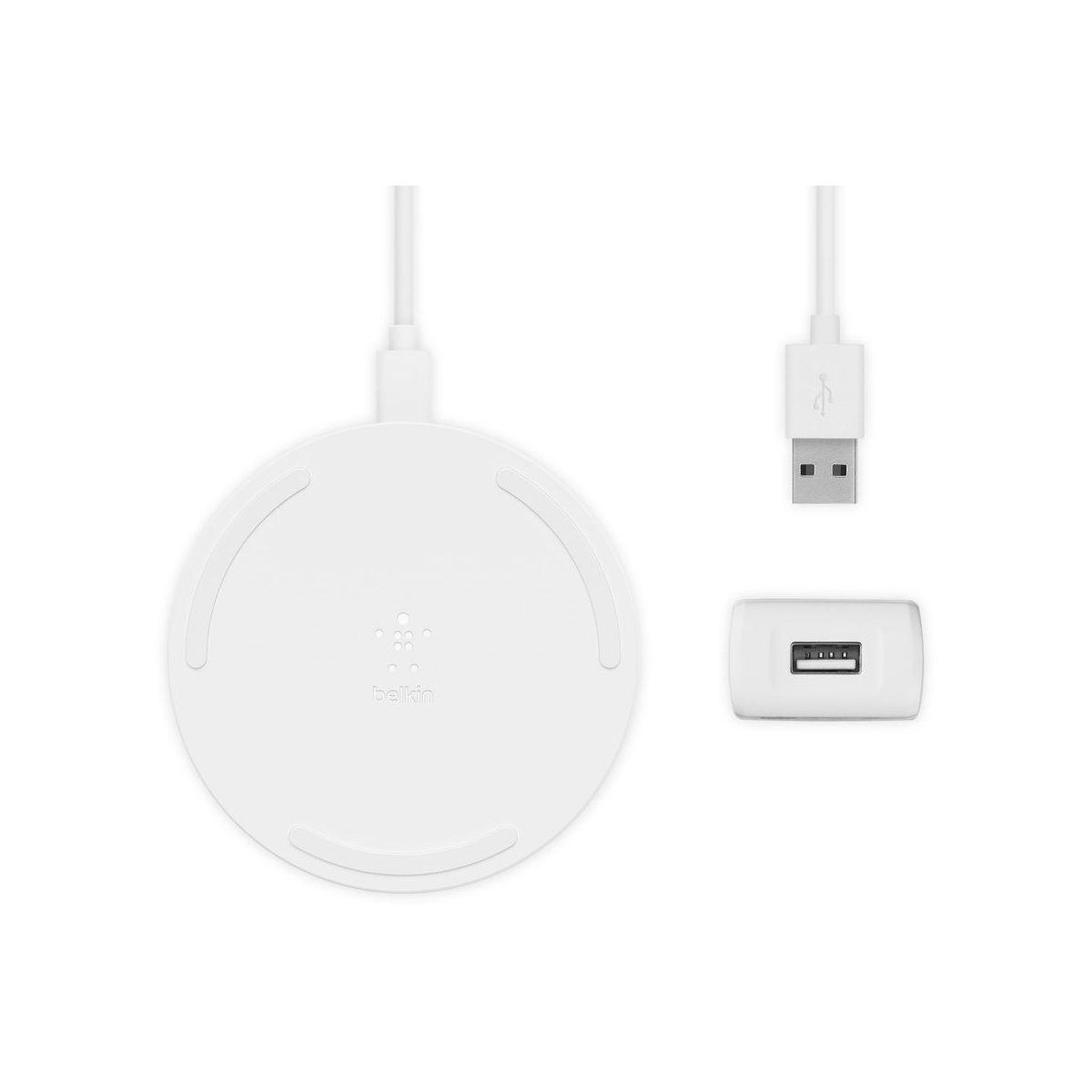 Voir la diapositive 3 : Belkin Chargeur induction sans-fil 10W Pad (avec chargeur) blanc