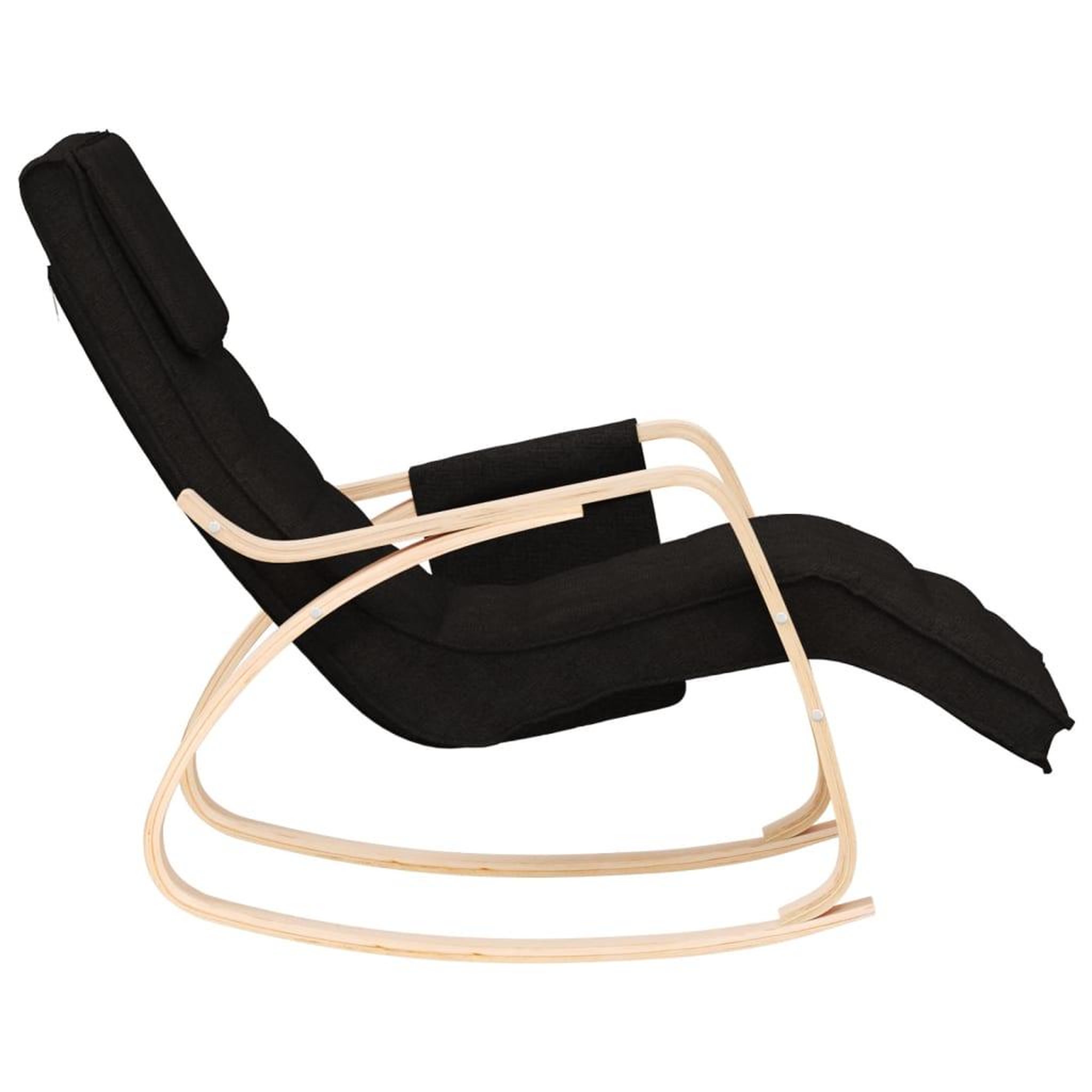 Voir la diapositive 4 : VIDAXL Chaise a bascule Noir Tissu