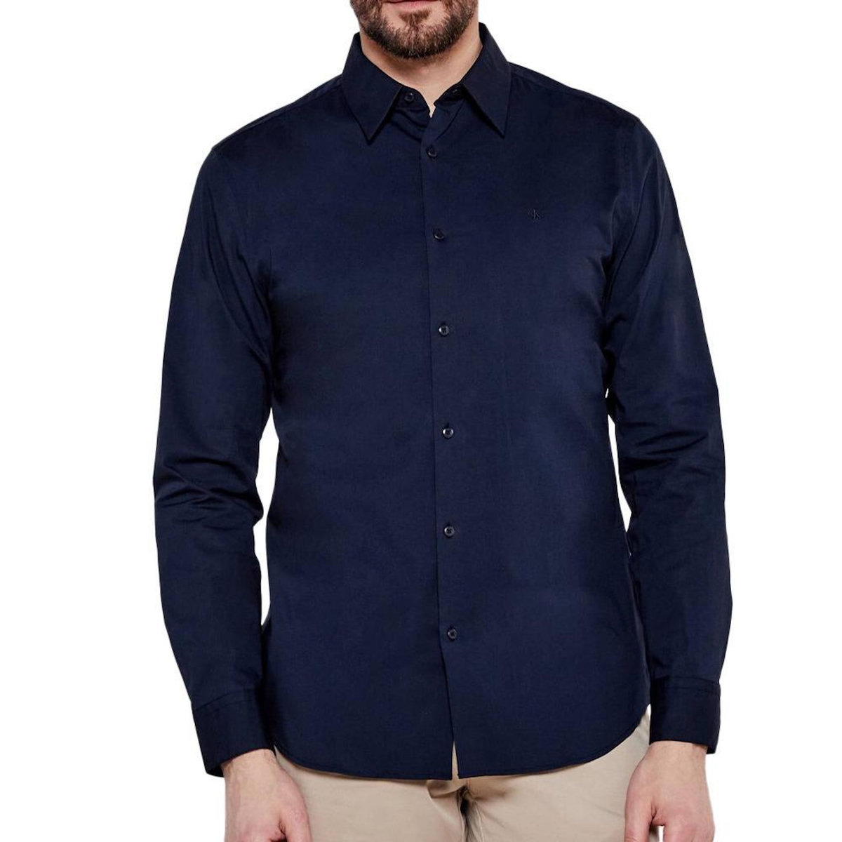 CALVIN KLEIN JEANS Chemise Marine Homme Calvin Klein Jeans Solid Stretch