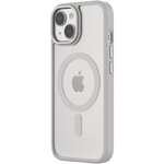 Qdos Coque bumper Iphone 15 Hybrid soft SNAP MagSafe blanc