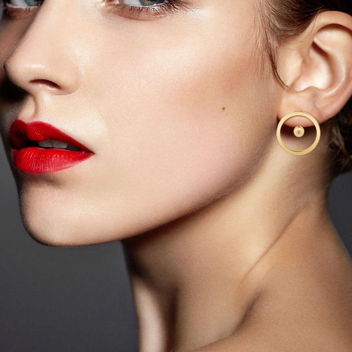 SC BOHEME Boucles d'oreilles par SC Bohème ornées d'un véritable diamant blanc