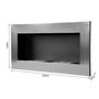 Voir la diapositive 3 : HOMCOM Cheminée bioéthanol murale design Bauhaus double brûleur 3 L 110L x 14l x 54H cm couverture 25-30 m² acier inox. brossé