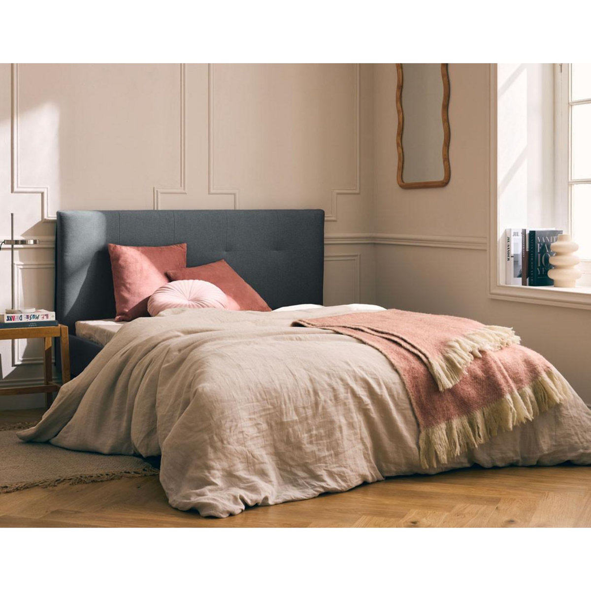 BEST MOBILIER Monet - lit - 160x200 - sommier inclus - en tissu