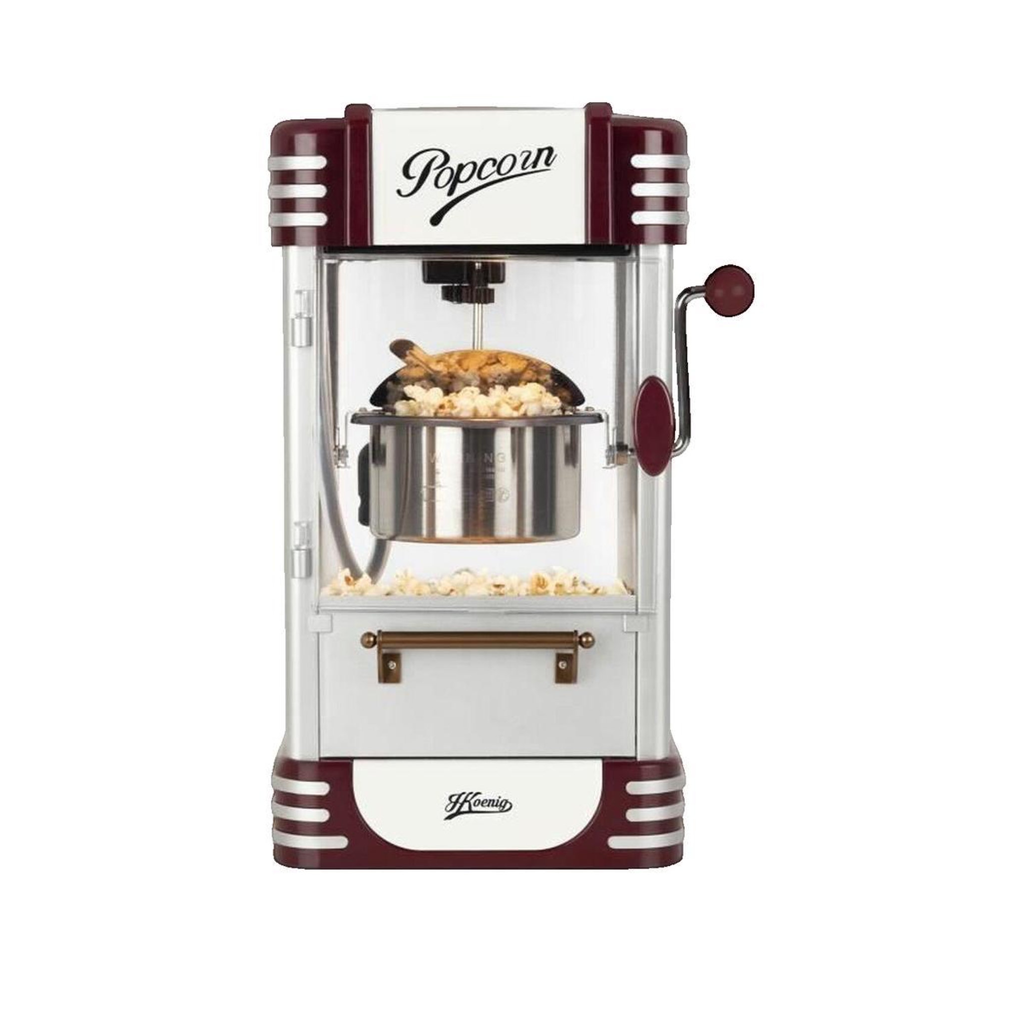 Voir la diapositive 1 : HKOENIG Machine à popcorn H.Koenig Pop330 design rétro capacité 50 g