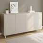 Voir la diapositive 2 : ID MARKET Buffet 160 cm BERTILLE 4 portes bois coloris beige
