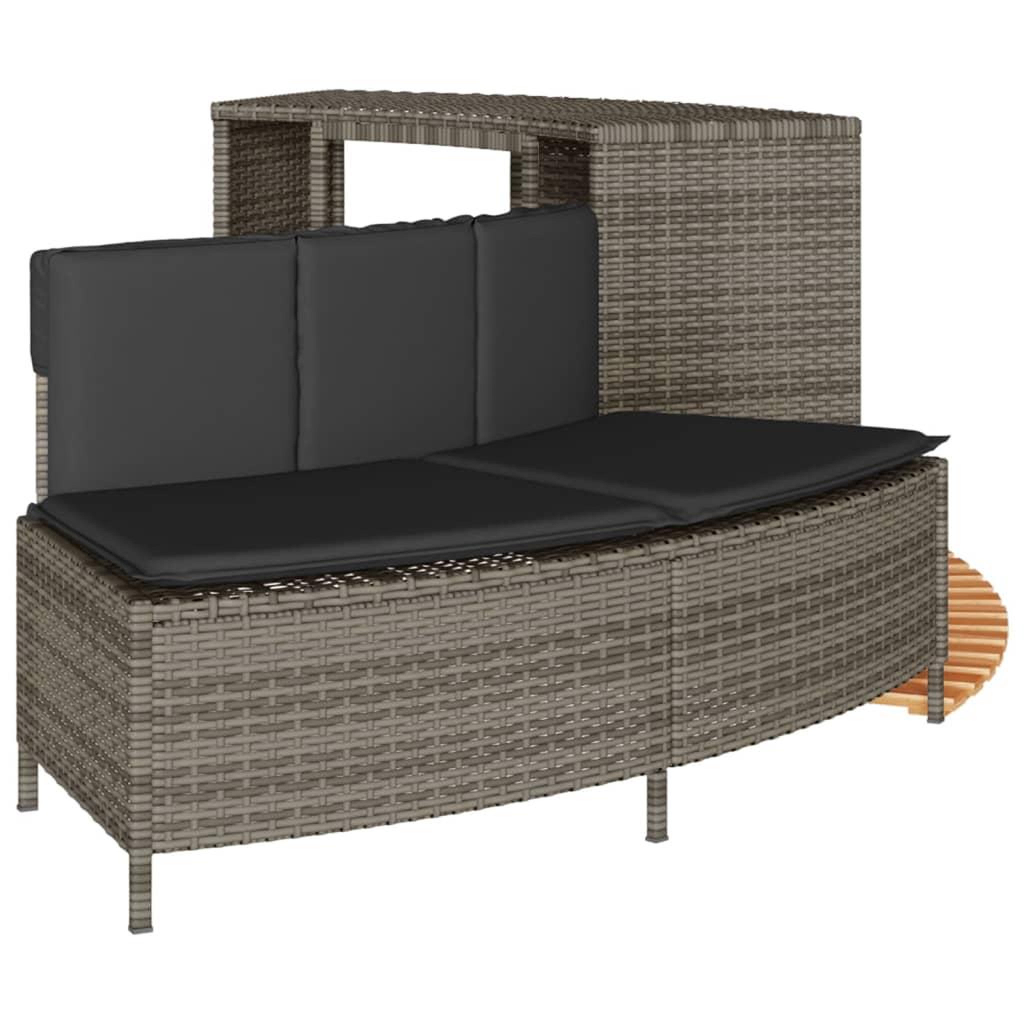 Voir la diapositive 5 : VIDAXL Cadre de bain a remous gris resine tressee bois massif d'acacia