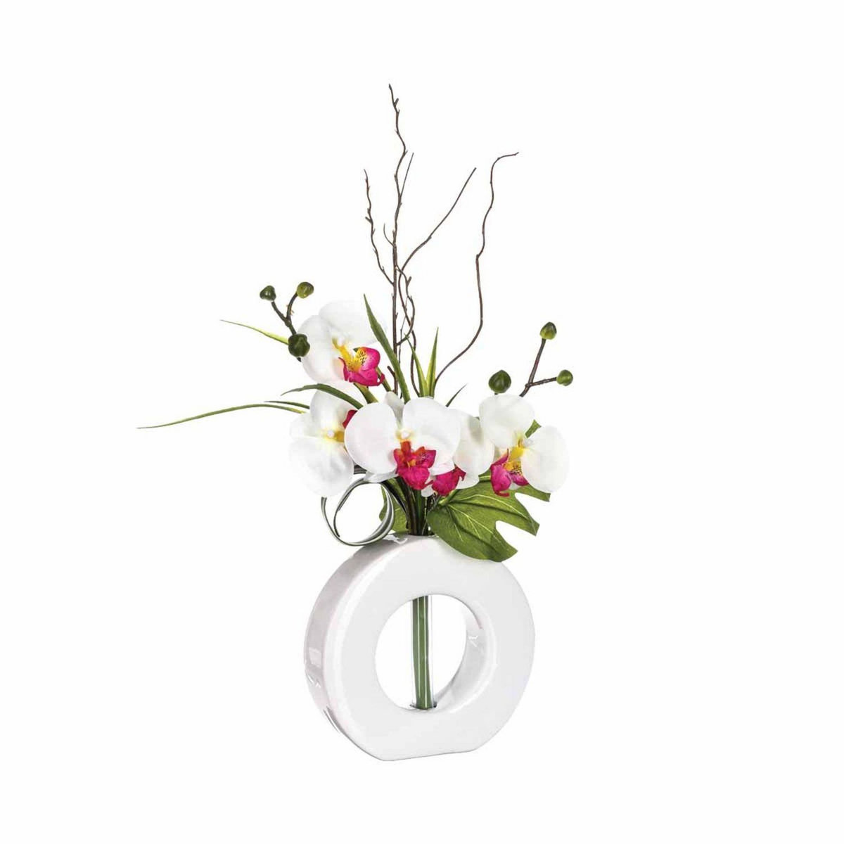 ATMOSPHERA Composition florale vase  - Hauteur 44 cm - Orchidée