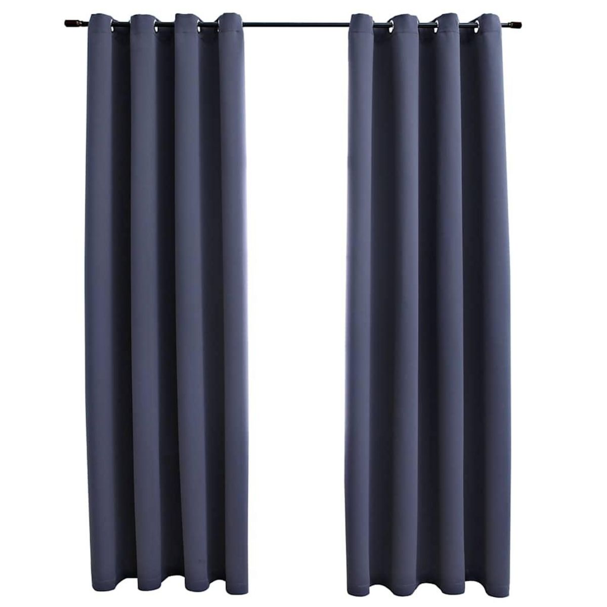 VIDAXL Rideaux occultants avec anneaux Metal 2pcs Anthracite 140x175cm