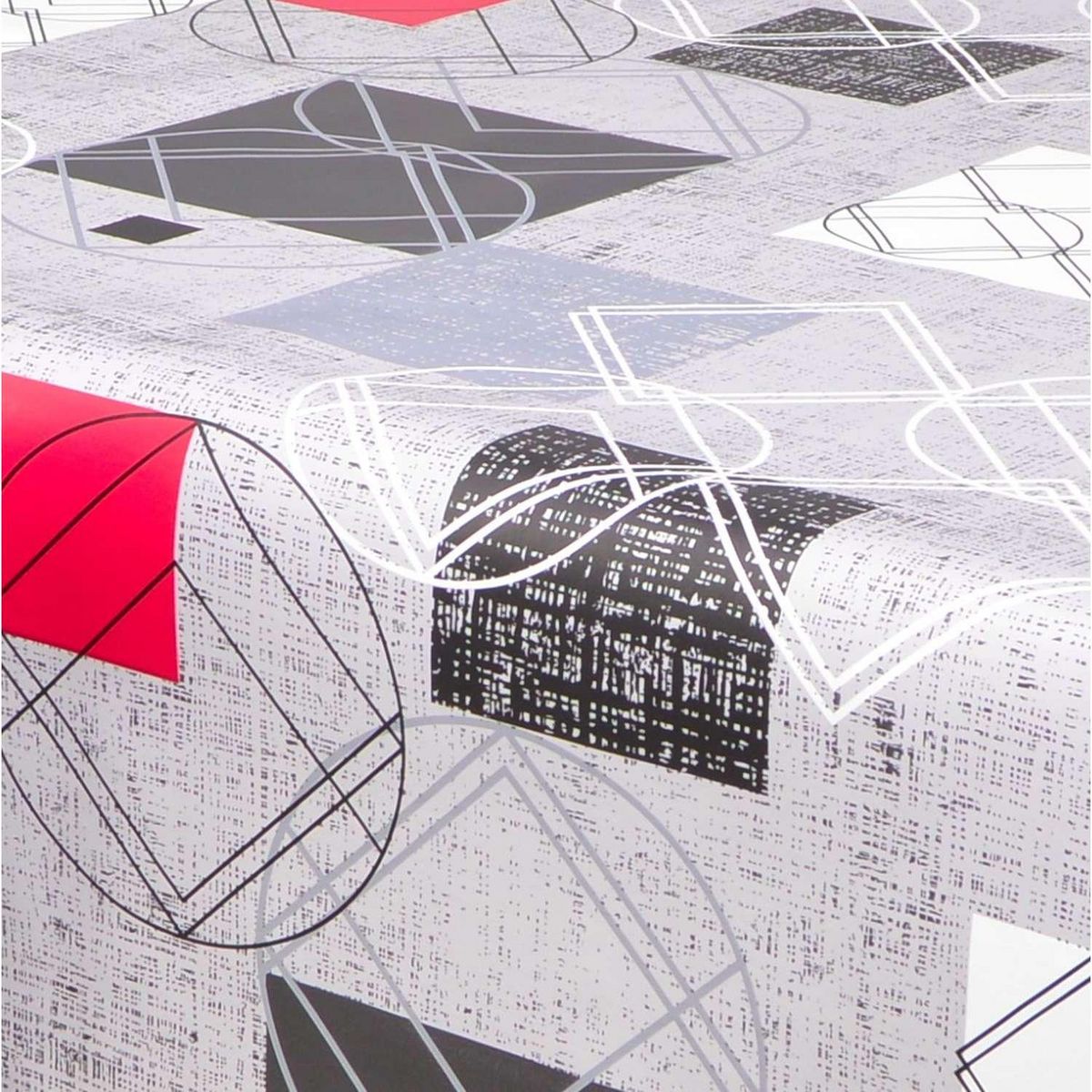 HABITABLE Nappe en toile cirée rectangulaire Moma - 140 x 200 cm - Gris