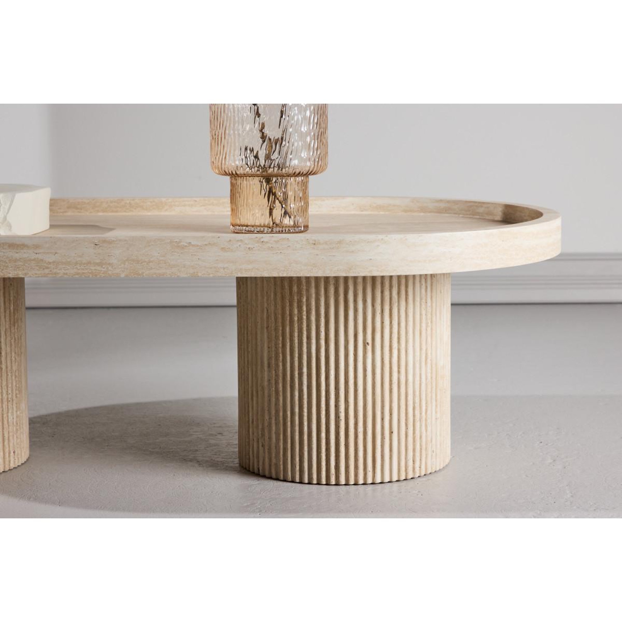 Voir la diapositive 6 : Paris Prix Table basse effet travertin  krille  120cm beige