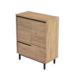 CONCEPT USINE Meuble à chaussures à 3 portes couleur noyer ABIO