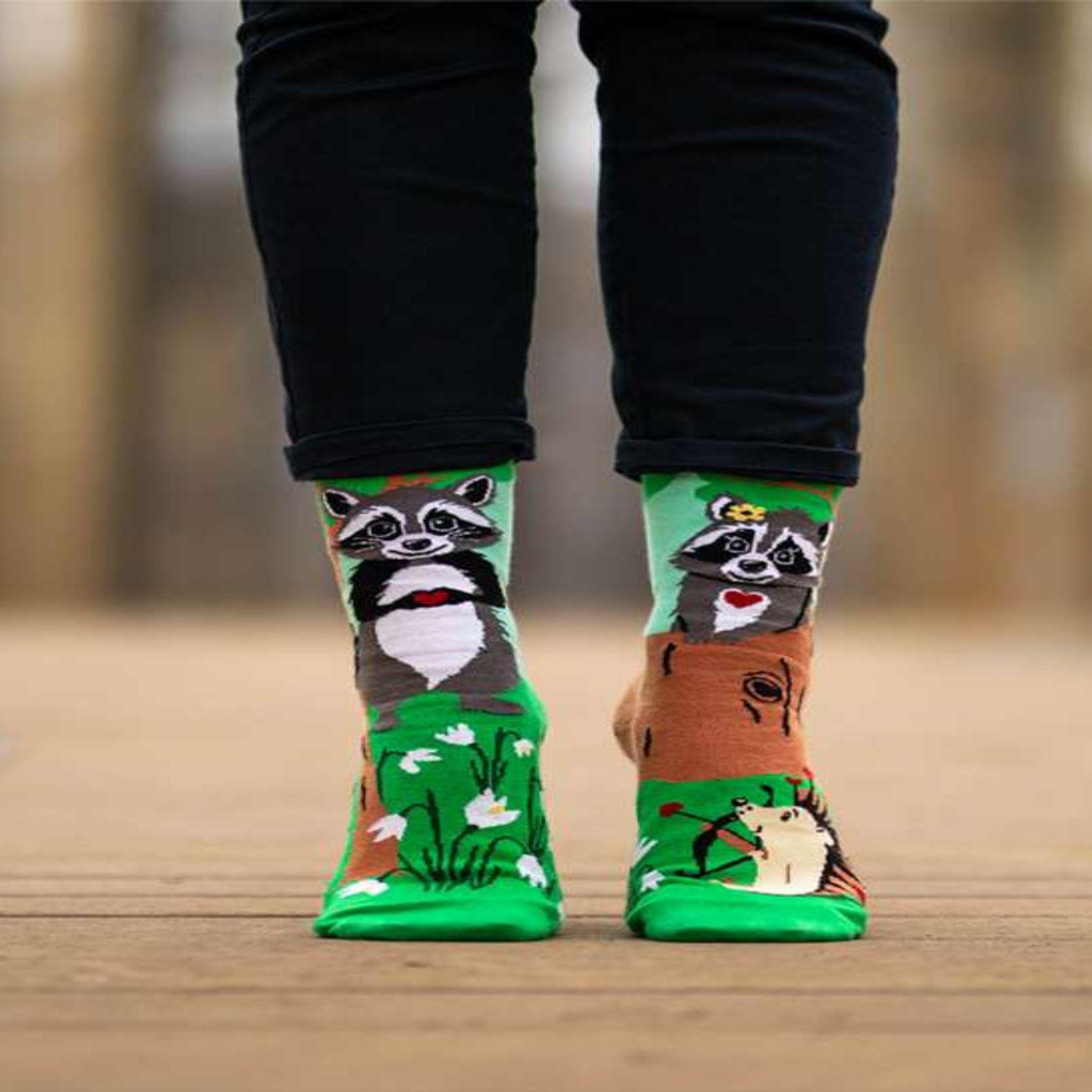 Voir la diapositive 4 : PIRIN HILL Chaussettes arty ratons laveurs amoureux