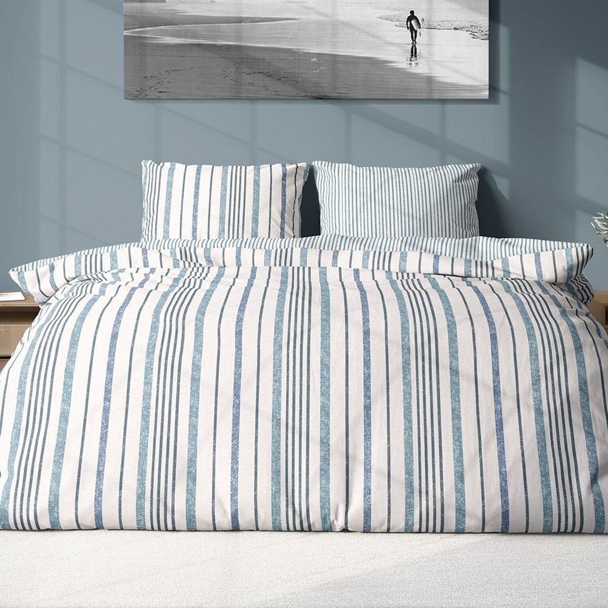 Home collection Parure housse de couette 100% coton lyocell 57fils calanque