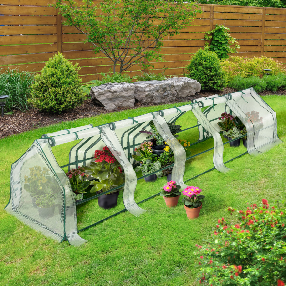 ID MARKET Serre châssis de jardin spéciale forçage L. 300 CM blanche