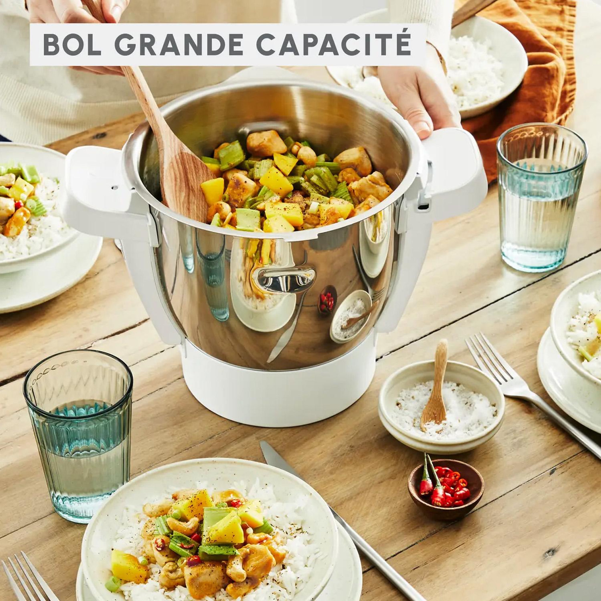 Voir la diapositive 5 : MOULINEX Robot cuiseur multifonctions 4.5l 1550w - HF907AF0