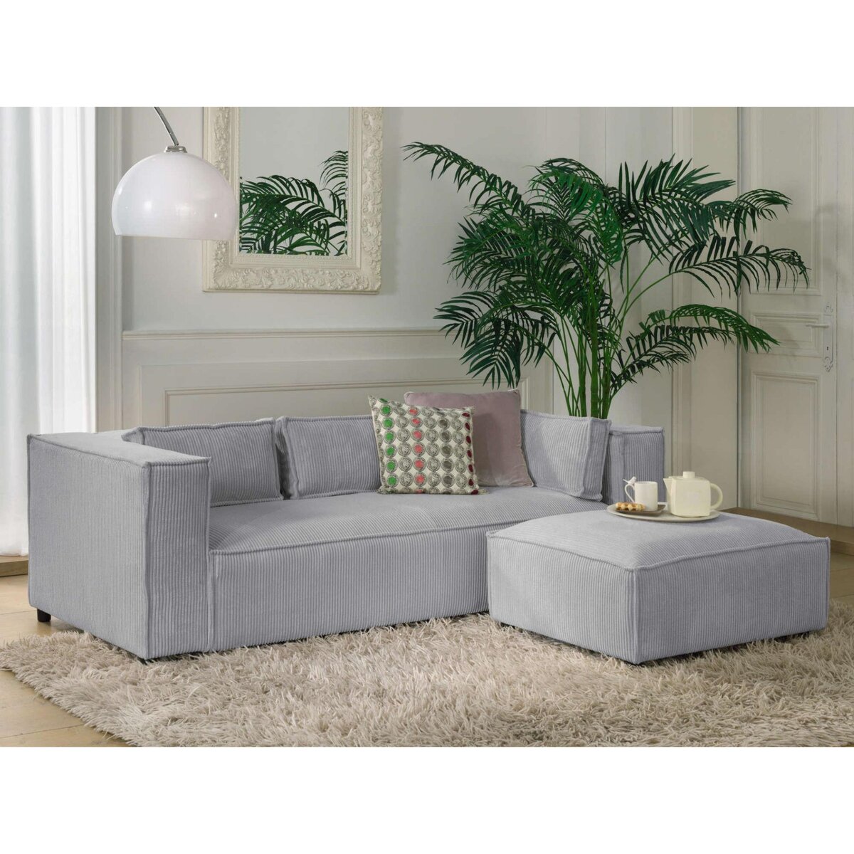 LISA DESIGN Stella - canapé fixe 3 places - en velours côtelé - style contemporain