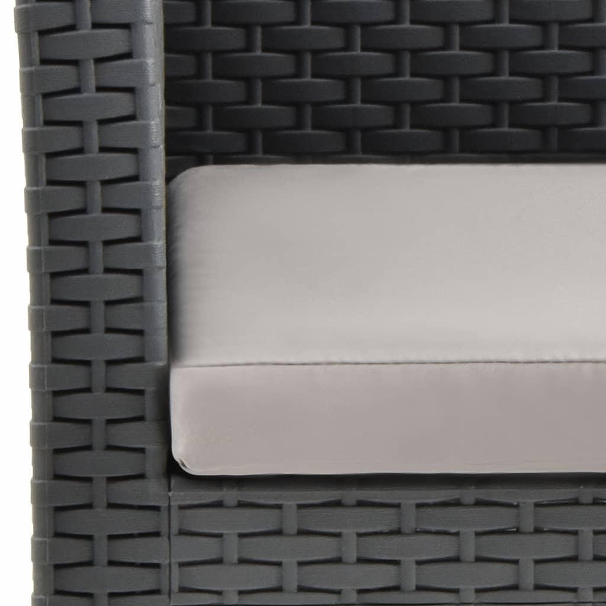 Voir la diapositive 5 : VIDAXL Salon de jardin 2 pcs avec coussin pp rotin anthracite