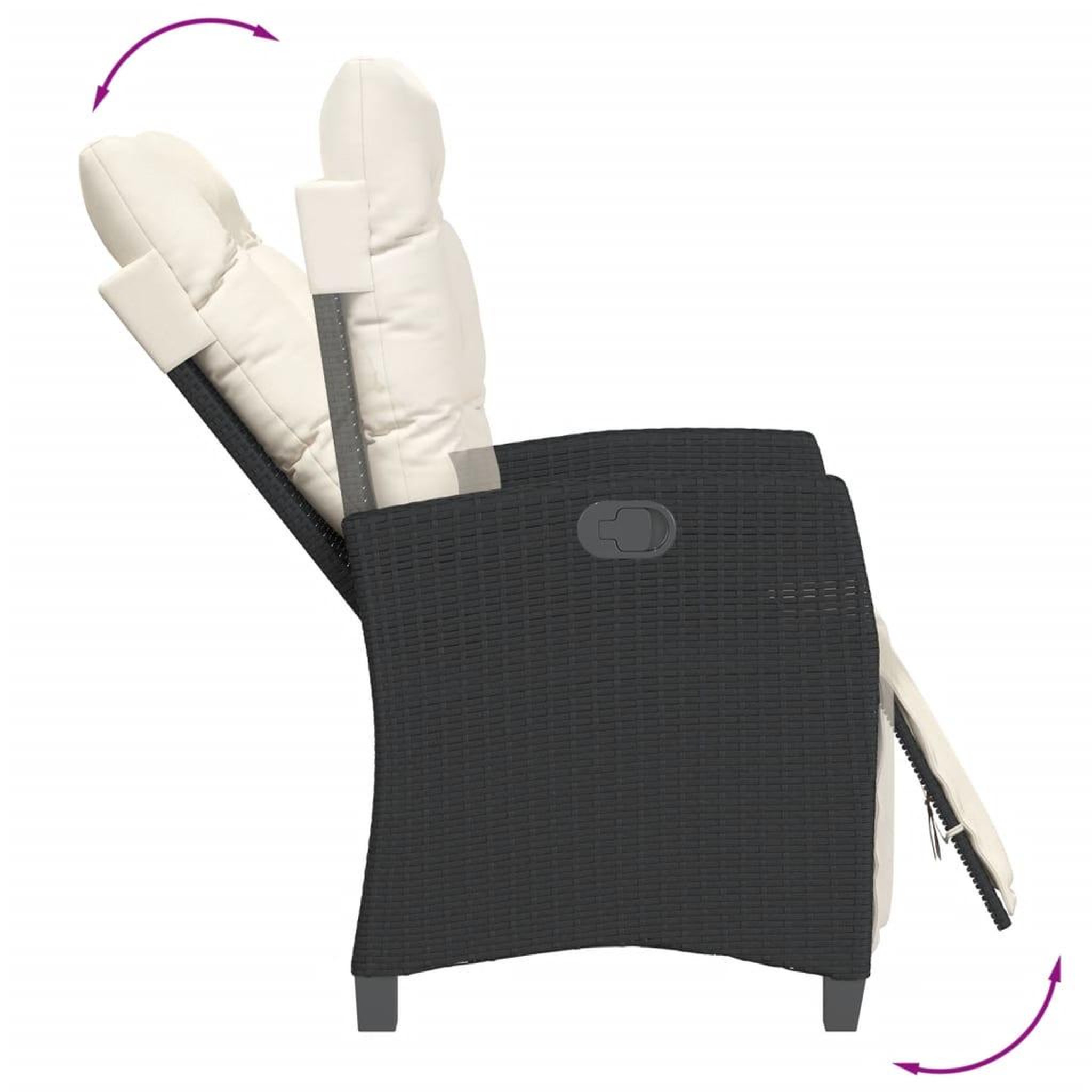 Voir la diapositive 4 : VIDAXL Ensemble a manger de jardin coussins 7pcs Noir Resine tressee