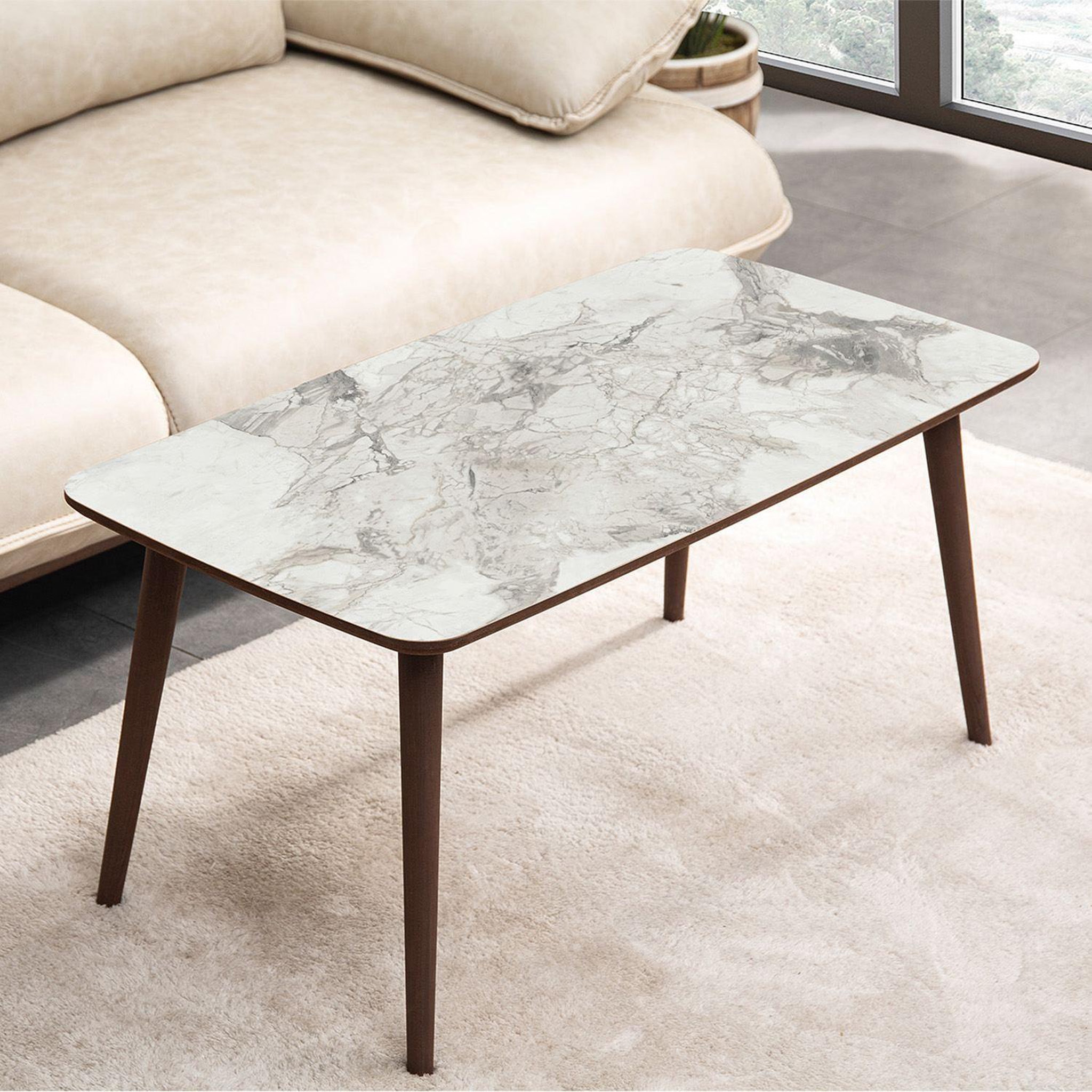 Voir la diapositive 2 : Habitat et Jardin Table basse en bois  luci  100 x 53 x 45 cm - blanc