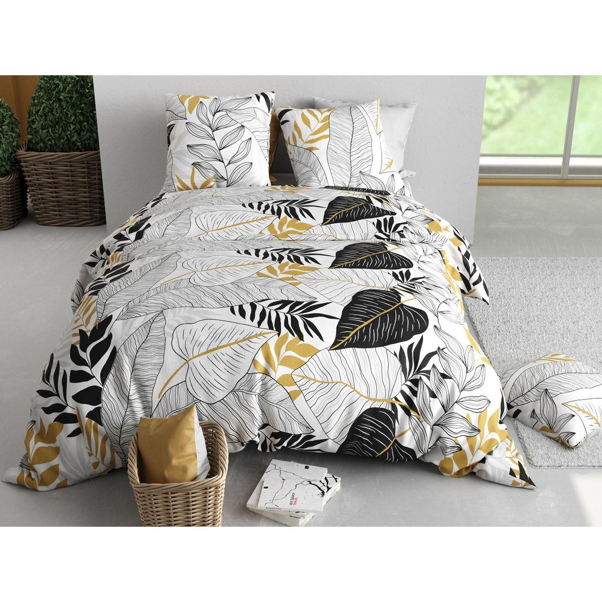 ATELIER DU COTON Parure housse de couette 100% coton 57fils moana