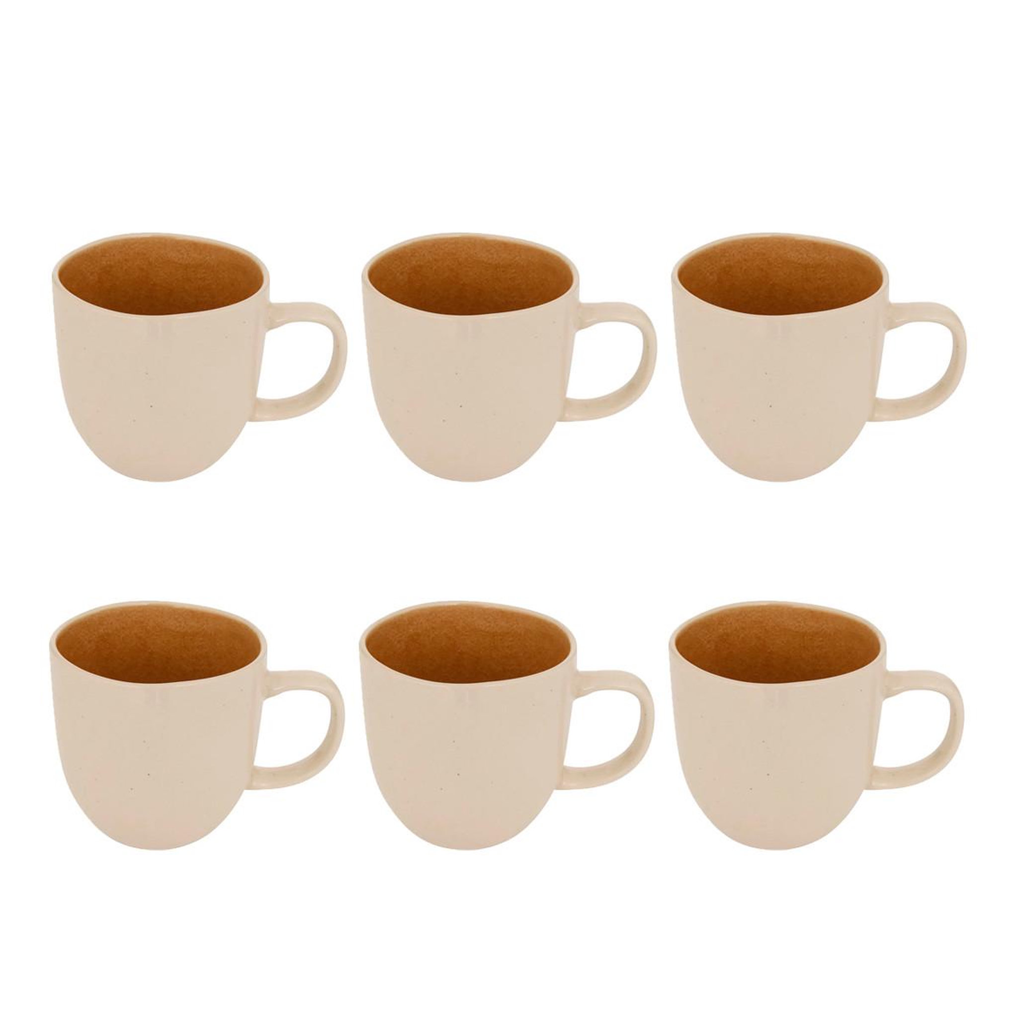 SECRET DE GOURMET Lot de 6 mugs en faïence  wonja  44cl ocre