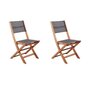 Voir la diapositive 1 : MARKET24 Lot de 2 chaises de jardin en bois d'acacia FSC et assise textilene - 50 x 57 x 90 cm - Gris