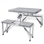 VIDAXL Ensemble de table pliable de camping avec 4 tabourets aluminium