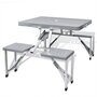 Voir la diapositive 1 : VIDAXL Ensemble de table pliable de camping avec 4 tabourets aluminium